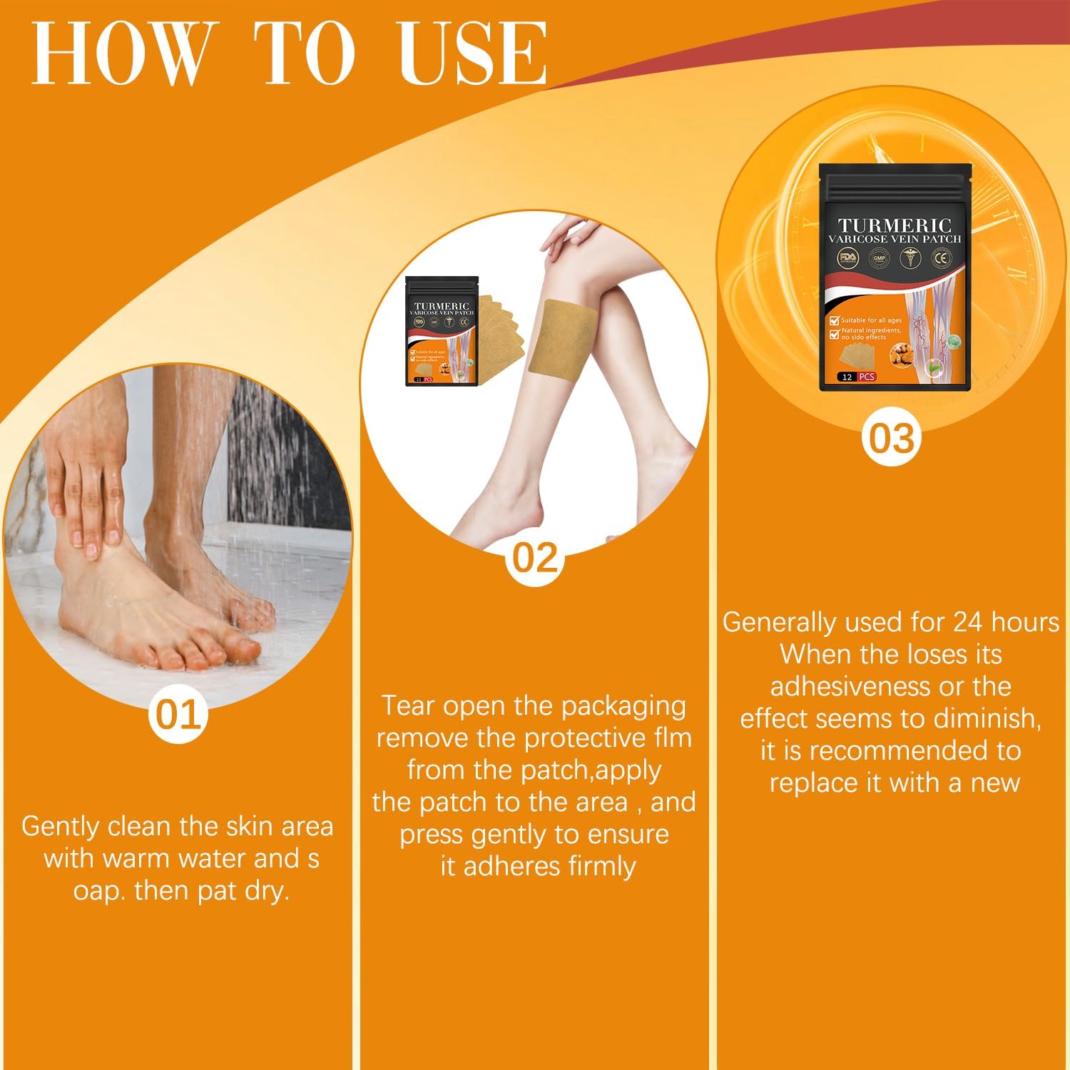 Turmeric Varicose Vein Patches (Pack of 2)