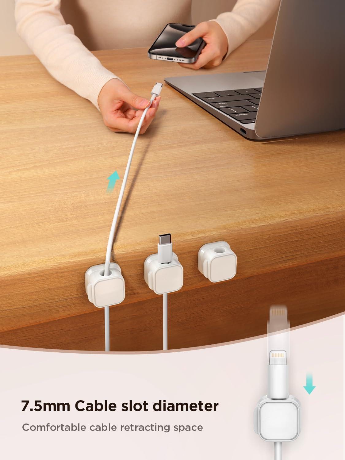 Magnetic Cable Clip (8 pcs) | Cable Holder Management Organizer Wire Clips Desk Cord Magnetic Cable Clip (8 pcs) Zaavio®
