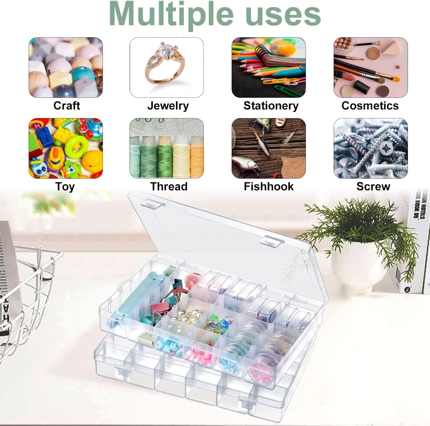 Mini 28 Grid Jewelry Storage Box Zaavio®️