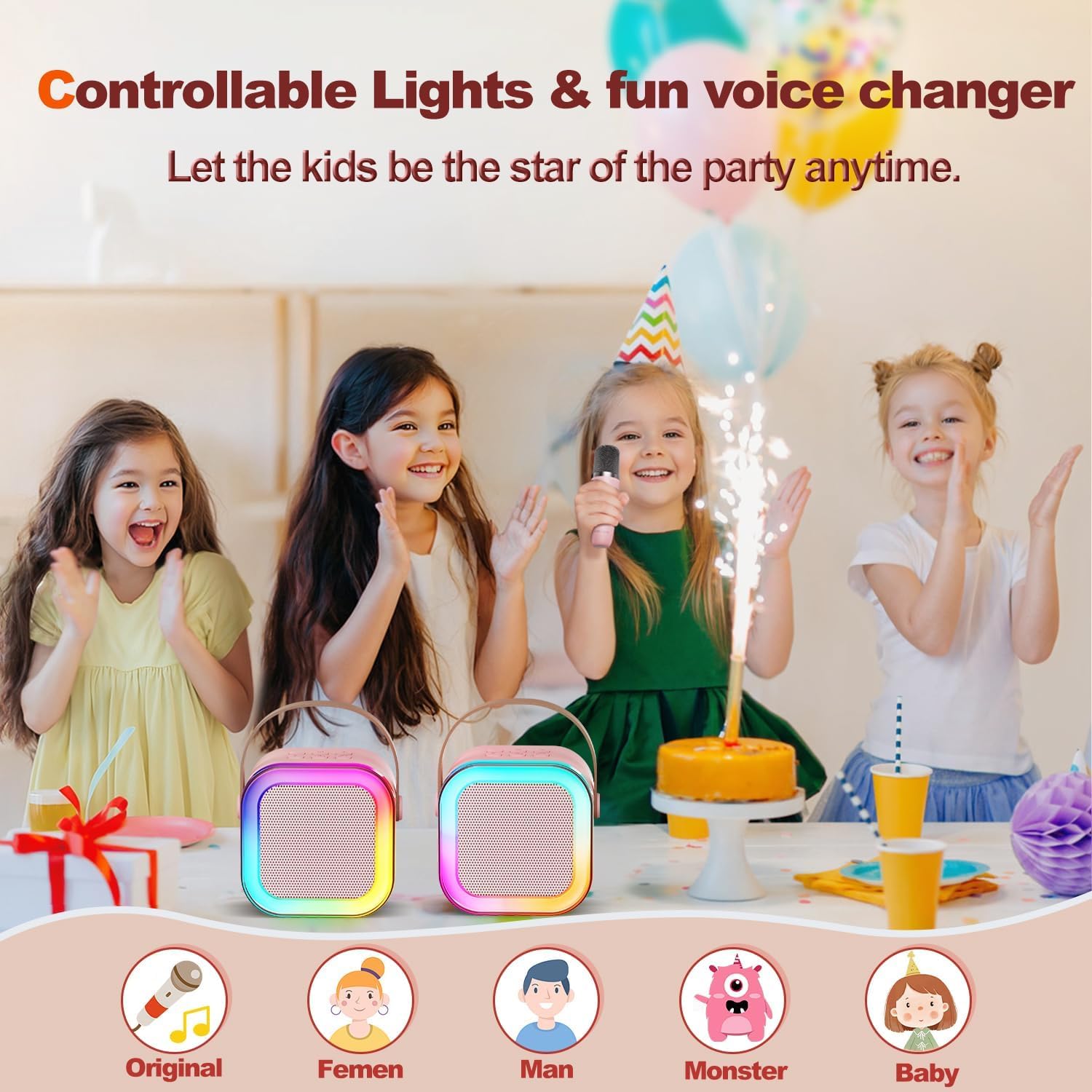 Mini Karaoke Speakers with Wireless Mic | Microphone And Speaker Wireless Mic Bluetooth Speakers Mini Karaoke Speakers with Wireless Mic Zaavio®
