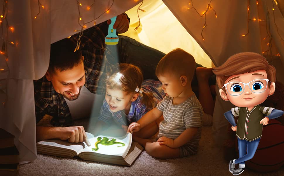 Mini Slide Projector Flashlight Torch For Kids Zaavio®️
