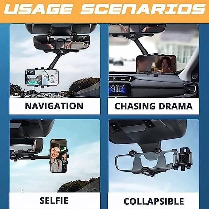 MirrorMount - Mirror Mobile Phone Holder 360° Rotate (50% OFF) Zaavio®