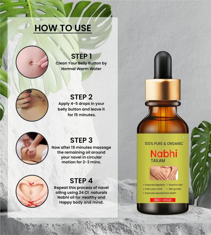 Oil For Navel Belly Button Castor Oil For Stomach- NabhiGlo™️ NabhiGlo™️ (Pack of 2) Zaavio®