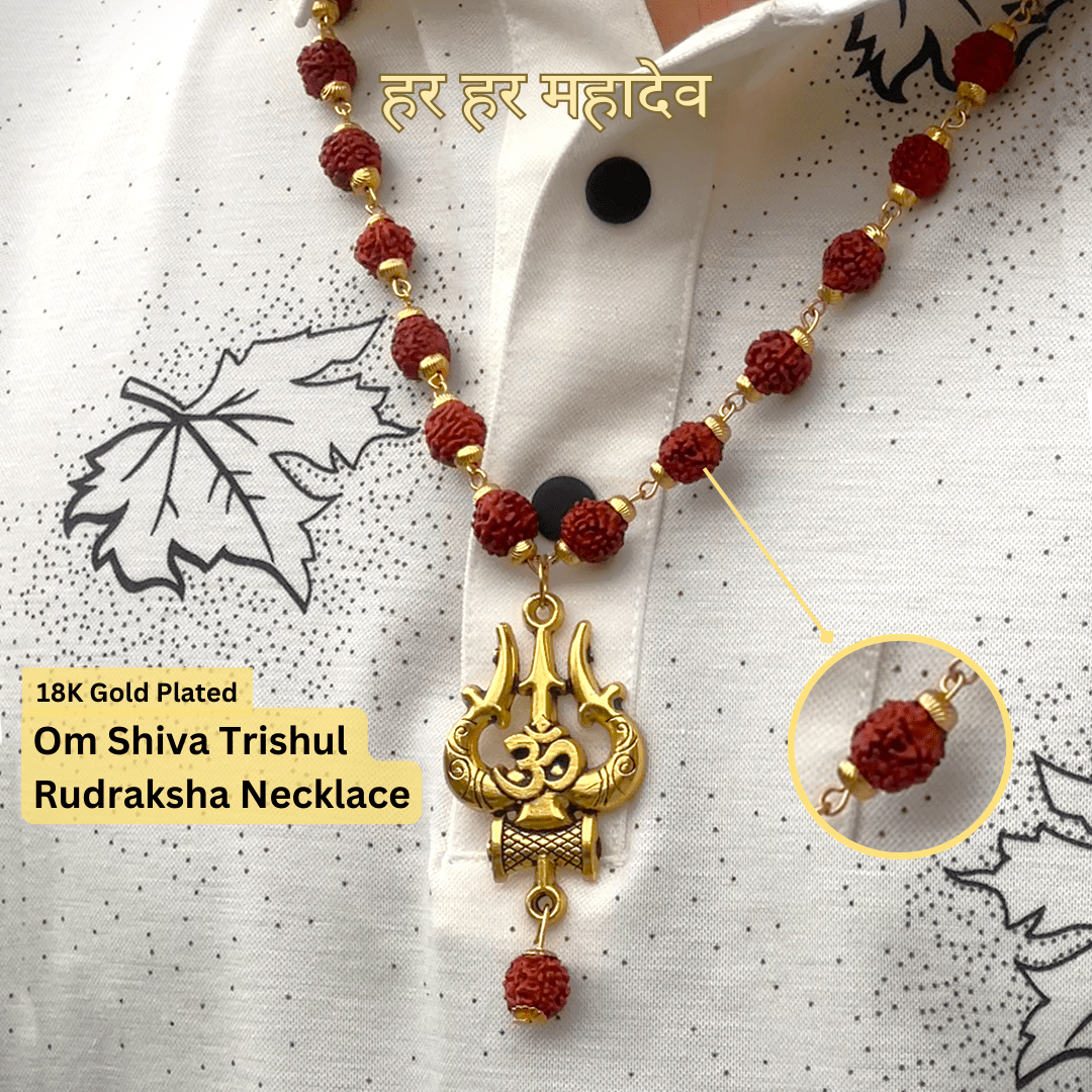 Om Shiva Trishul Rudraksha Necklace Zaavio®