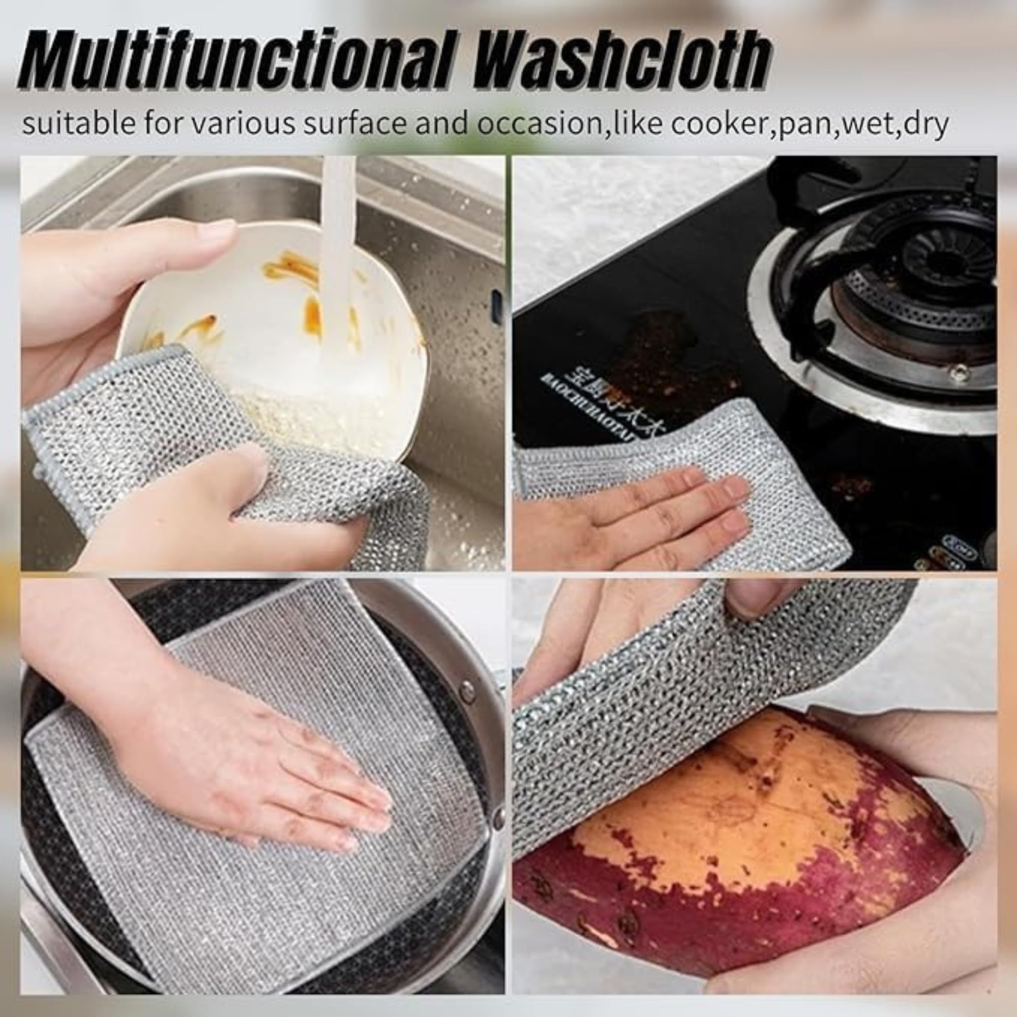 Pack of 10 @599 (Best Seller) Multipurpose Wire Dishwashing Rags (Pack of 10) Zaavio®