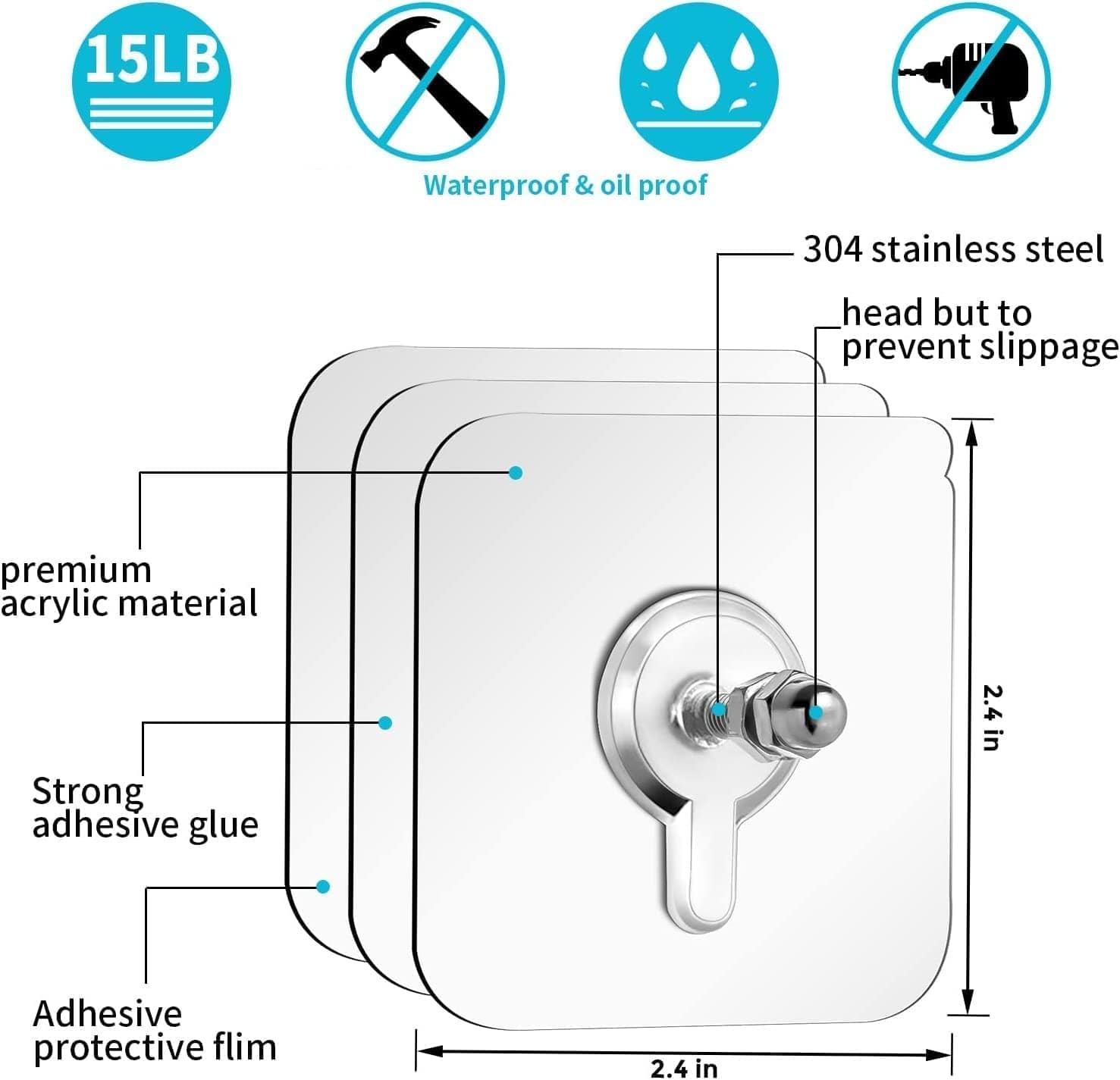 Pack of 10 No Drilling Screw Wall Hooks (Pack of 10) Roposo Clout