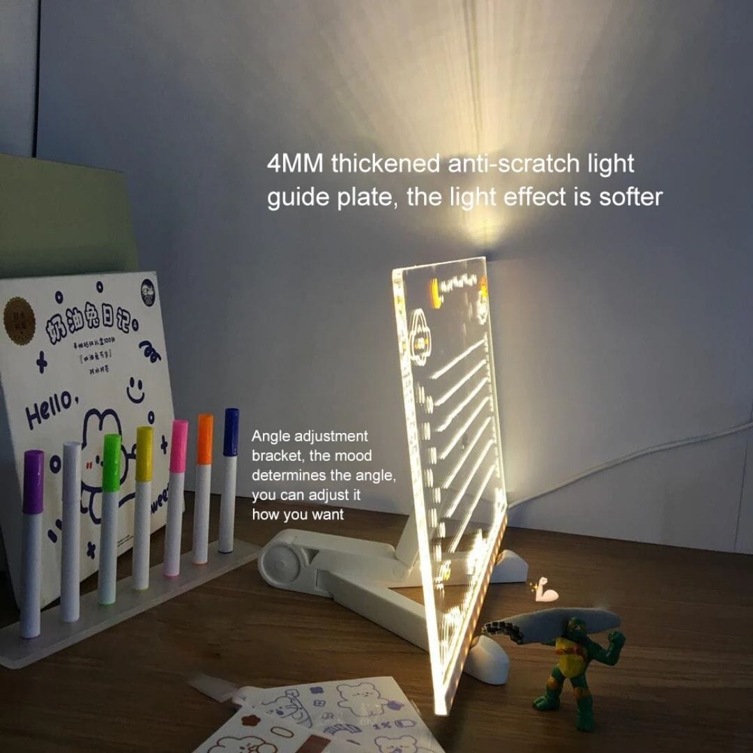 Personalised DIY Acrylic Glowing Message Board Lamp (12 Colours) 15 cms TheQuirkyQuest