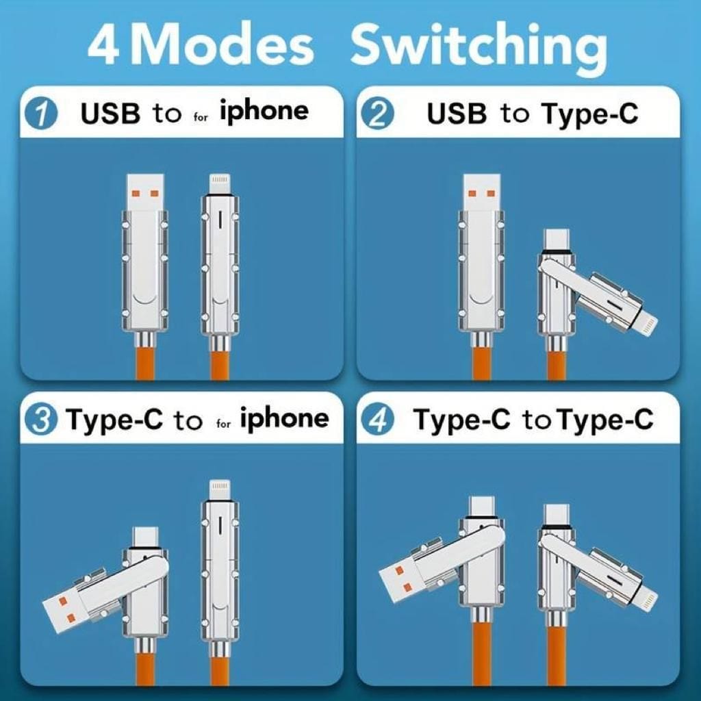 Phone accessories 4 In 1 Super Charger Cable Roposo Clout