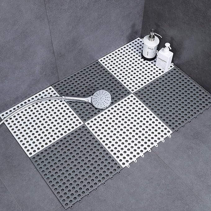 Plastic Bath Mat with Drain Holes and Drainage Pack of 6 Zaavio®