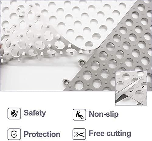 Plastic Bath Mat with Drain Holes and Drainage Pack of 6 Zaavio®