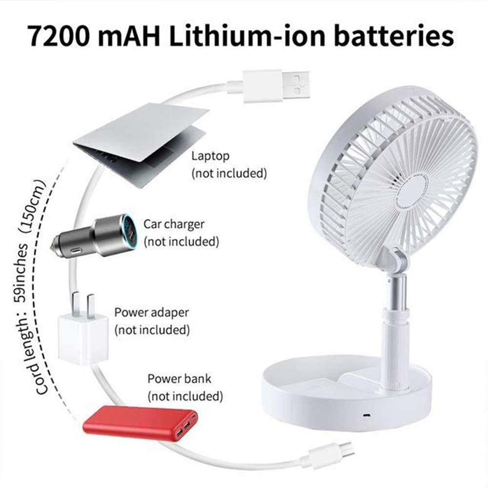 Powerful Rechargeable High Speed Table Desk Fan Zaavio®️