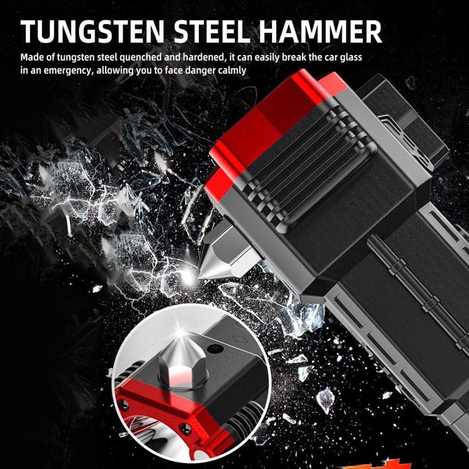 Premium Emergency LED Flashlights With Power Bank And Safety Hammer Scrollstreet