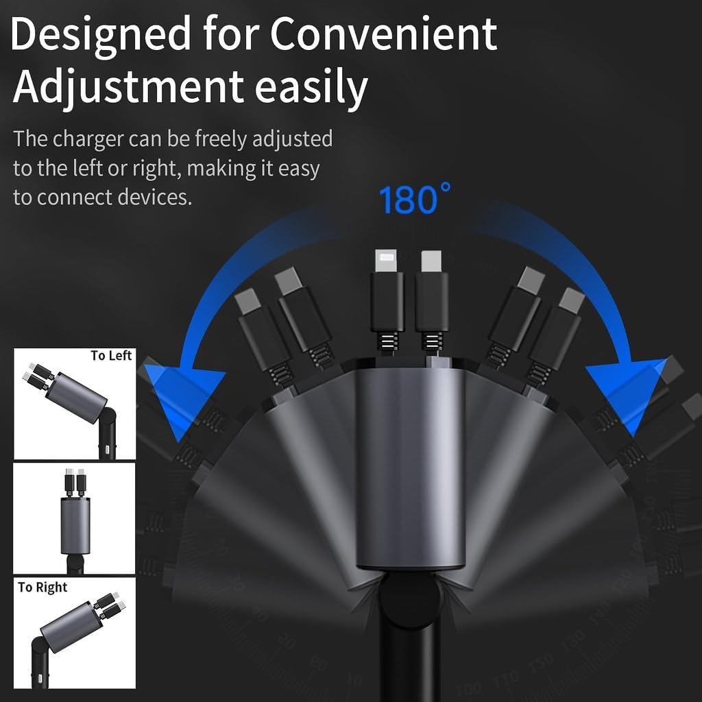 Retractable Car Charger | Car Charger Type C Usb Charger Adapter Automobile Charger For Car Accessory Retractable Car Charger Zaavio®