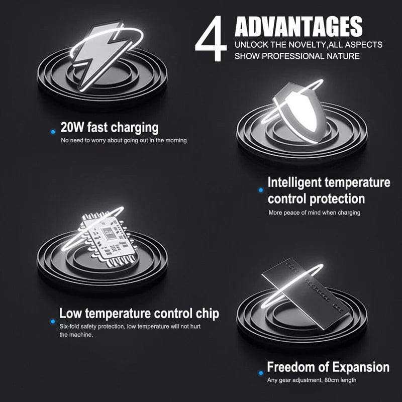 Retractable Car Charger | Car Charger Type C Usb Charger Adapter Automobile Charger For Car Accessory Retractable Car Charger Zaavio®