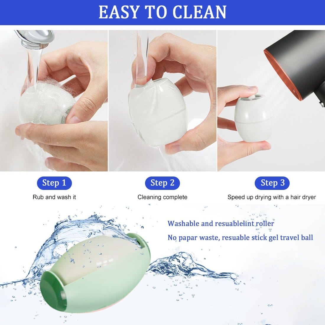 Reusable Silicone Lint Roller Reusable Silicone Lint Roller Zaavio®