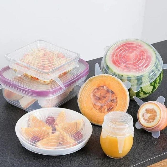 Reusable Silicone Stretchable Lids (6 Pcs Pack) Zaavio®️