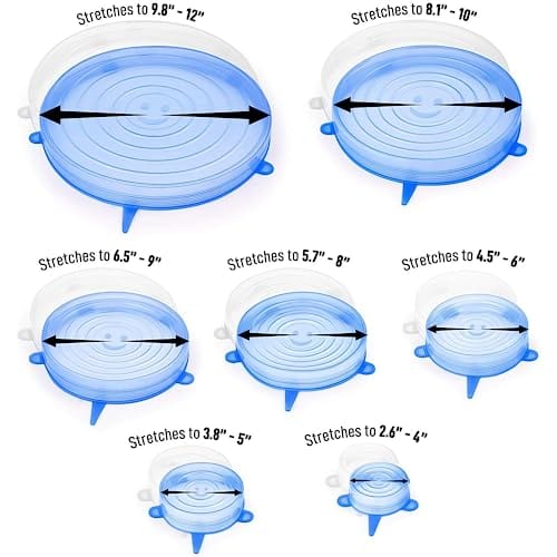 Reusable Silicone Stretchable Lids (6 Pcs Pack) Zaavio®️