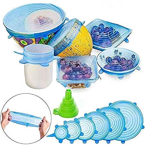 Reusable Silicone Stretchable Lids (6 Pcs Pack) Zaavio®️