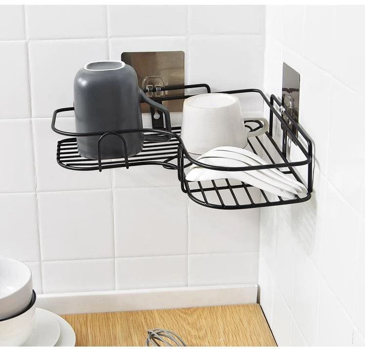 Shelf- Adhesive Metal Corner Storage Rack (pack of 2) Zaavio®️