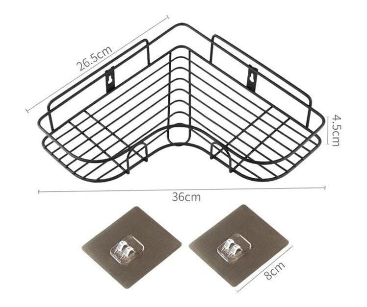 Shelf- Adhesive Metal Corner Storage Rack (pack of 2) Zaavio®️