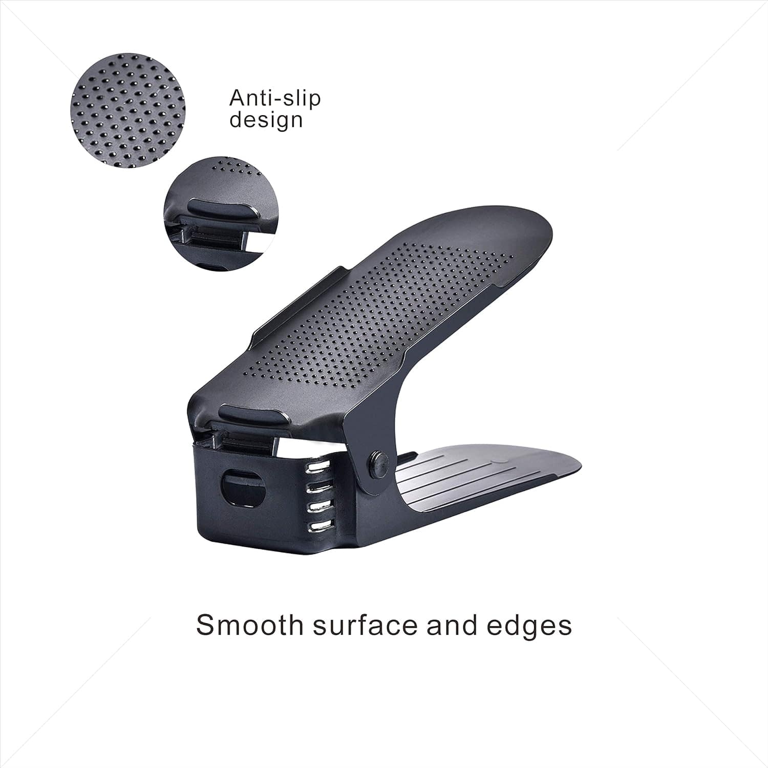 Shoe Organizer - The Adjustable Shoe Rack Space Saver (Black Only) Shoppymize