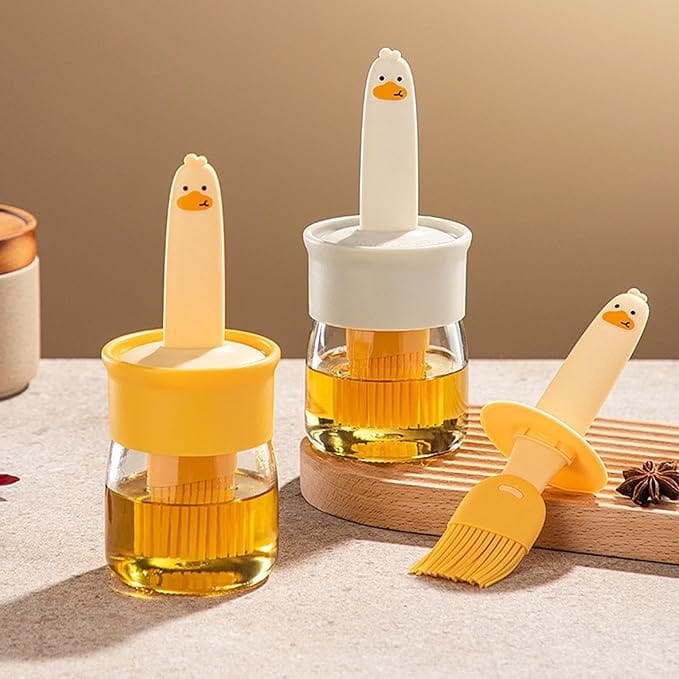 Silicone Oil Bottle Set (Pack of 2) | Oil Bottle Kitchen Tools Items Cooking Oil Container Silicone Brush Silicone Oil Bottle Set (Pack of 2) Zaavio®