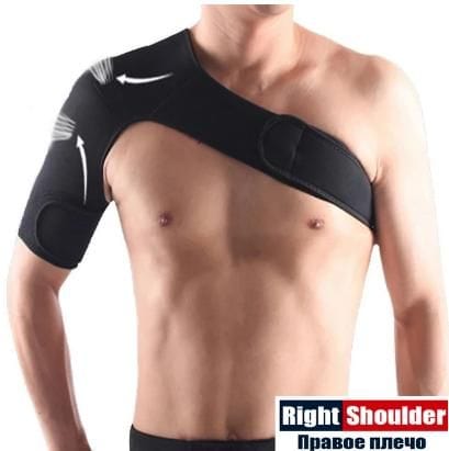 SPOSAFE Adjustable Gym Sports Care Single Shoulder Support Back Brace Guard Strap Wrap Belt Band Pads Black Bandage Men & Women Roposo Clout