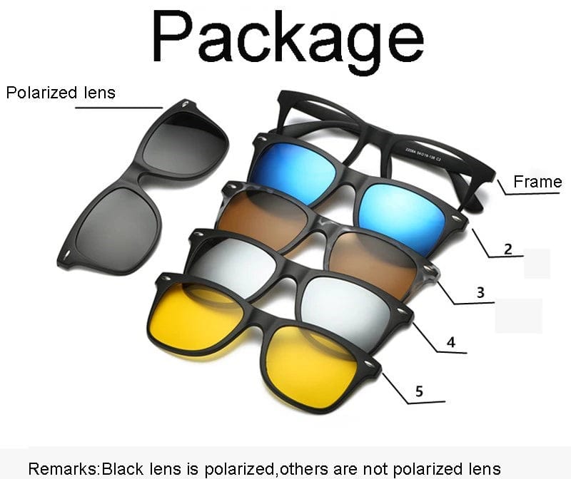 Sunglasses For Men Polarised Magnetic Sunglasses Frame Night Glasses - 3-in-1 Magnetic Polarized Sunglasses 5-in-1 Magnetic Polarized Sunglasses Zaavio®️