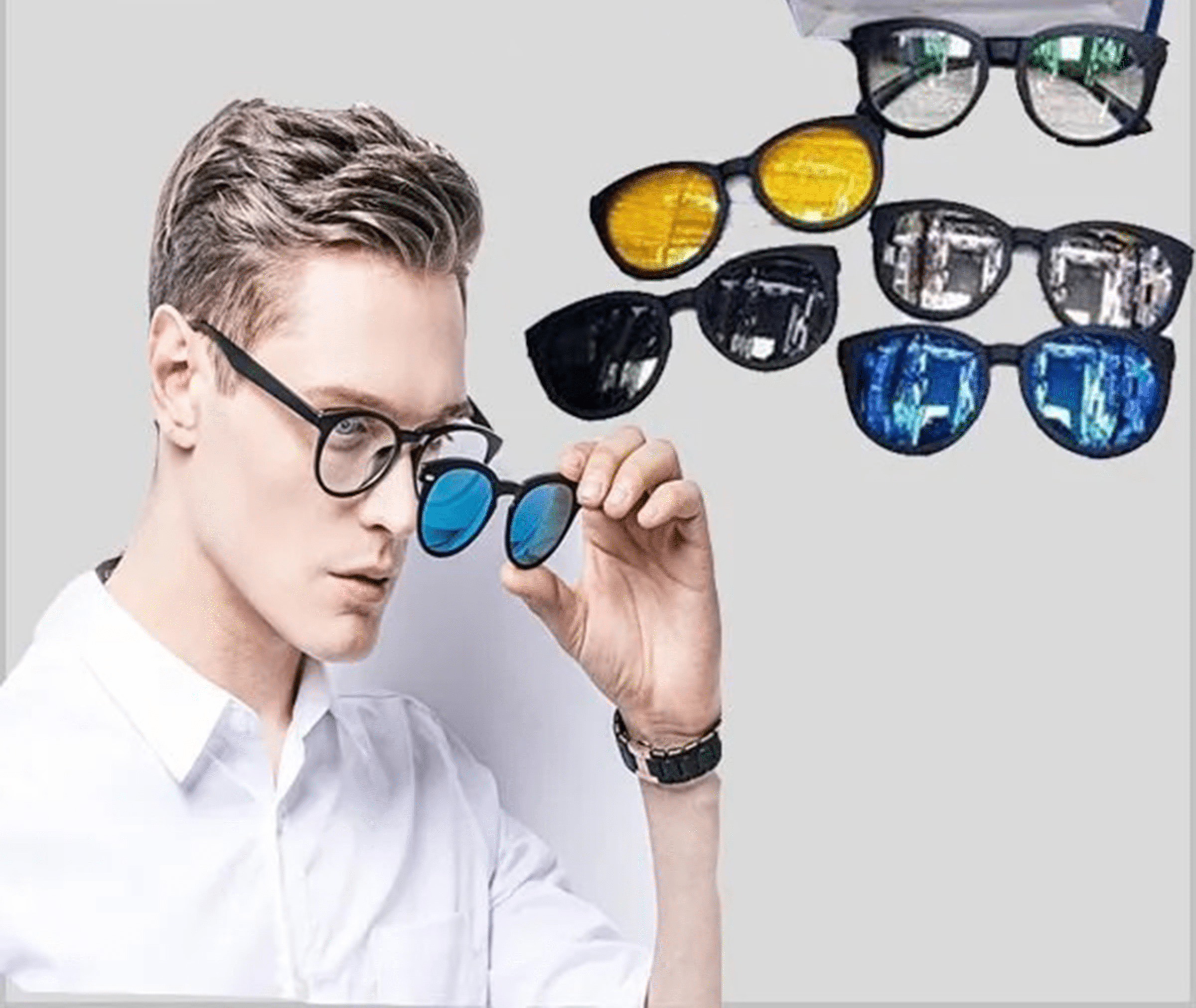 Sunglasses For Men Polarised Magnetic Sunglasses Frame Night Glasses - 3-in-1 Magnetic Polarized Sunglasses 5-in-1 Magnetic Polarized Sunglasses Zaavio®️