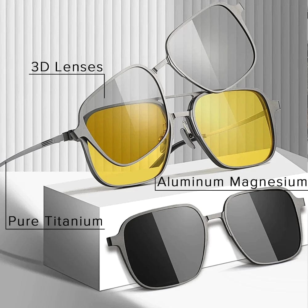 Sunglasses For Men Polarised Magnetic Sunglasses Frame Night Glasses - 3-in-1 Magnetic Polarized Sunglasses Copy of 3-in-1 Magnetic Polarized Sunglasses Zaavio®️