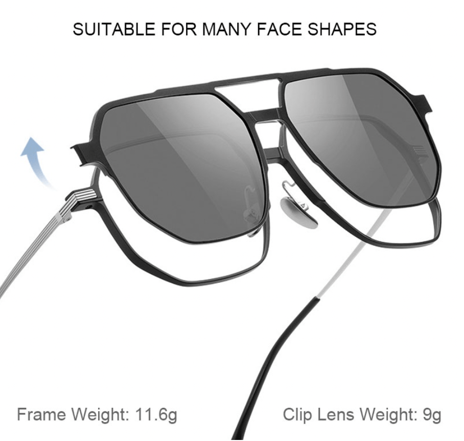 Sunglasses For Men Polarised Magnetic Sunglasses Frame Night Glasses - 3-in-1 Magnetic Polarized Sunglasses Copy of 3-in-1 Magnetic Polarized Sunglasses Zaavio®️