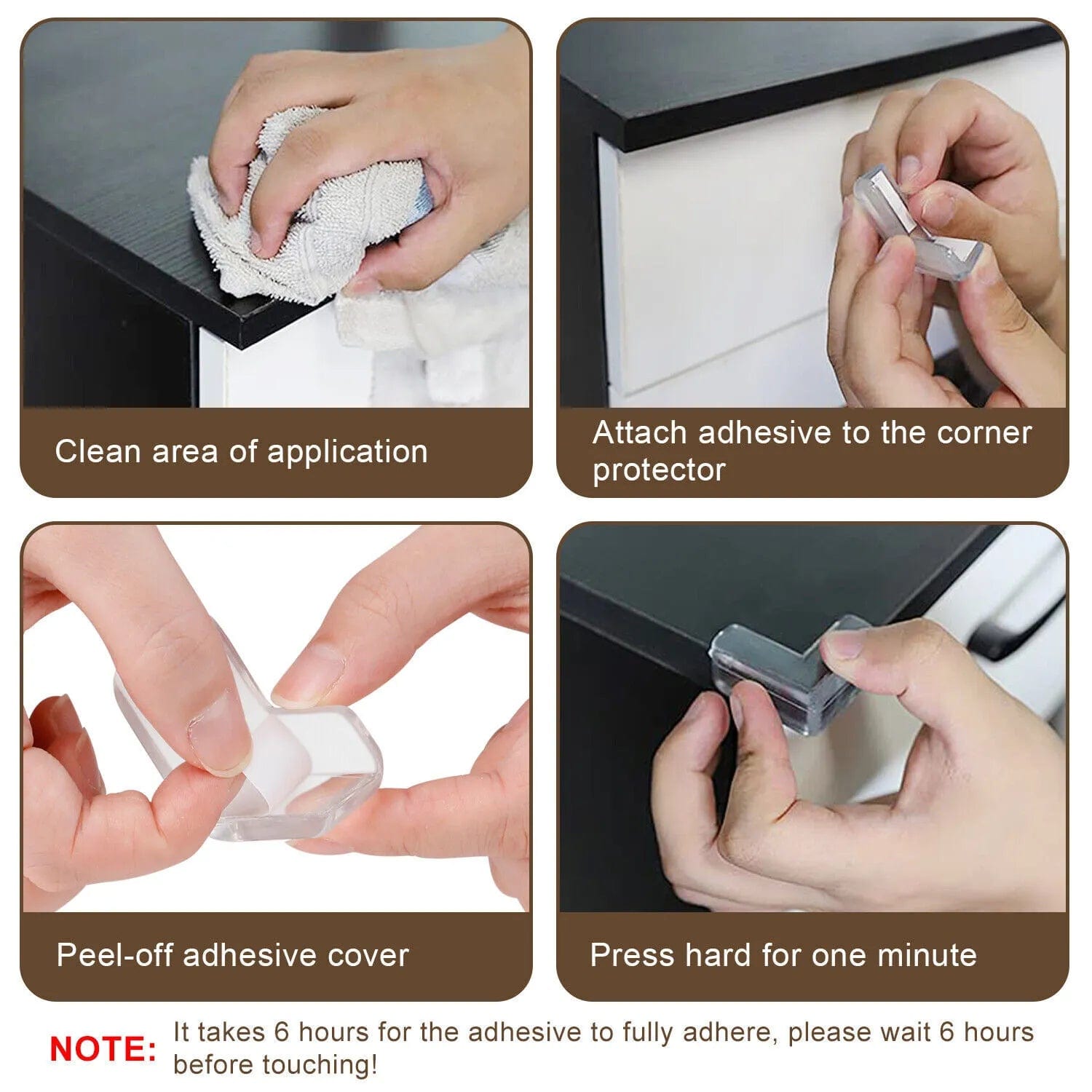 Transparent Anti-collision Corner Cover (Pack of 6) Zaavio®