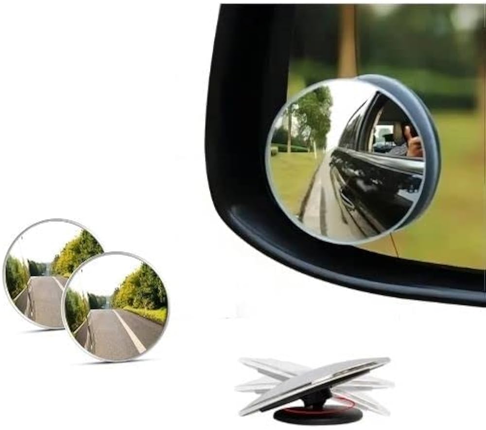 Viewoxy™️ | Blind Spot Mirror For Car Curved Round Large Car Mirror Accessories Automobiles Viewoxy™️Blind Spot Mirror for Car (Pack of 2) Zaavio®