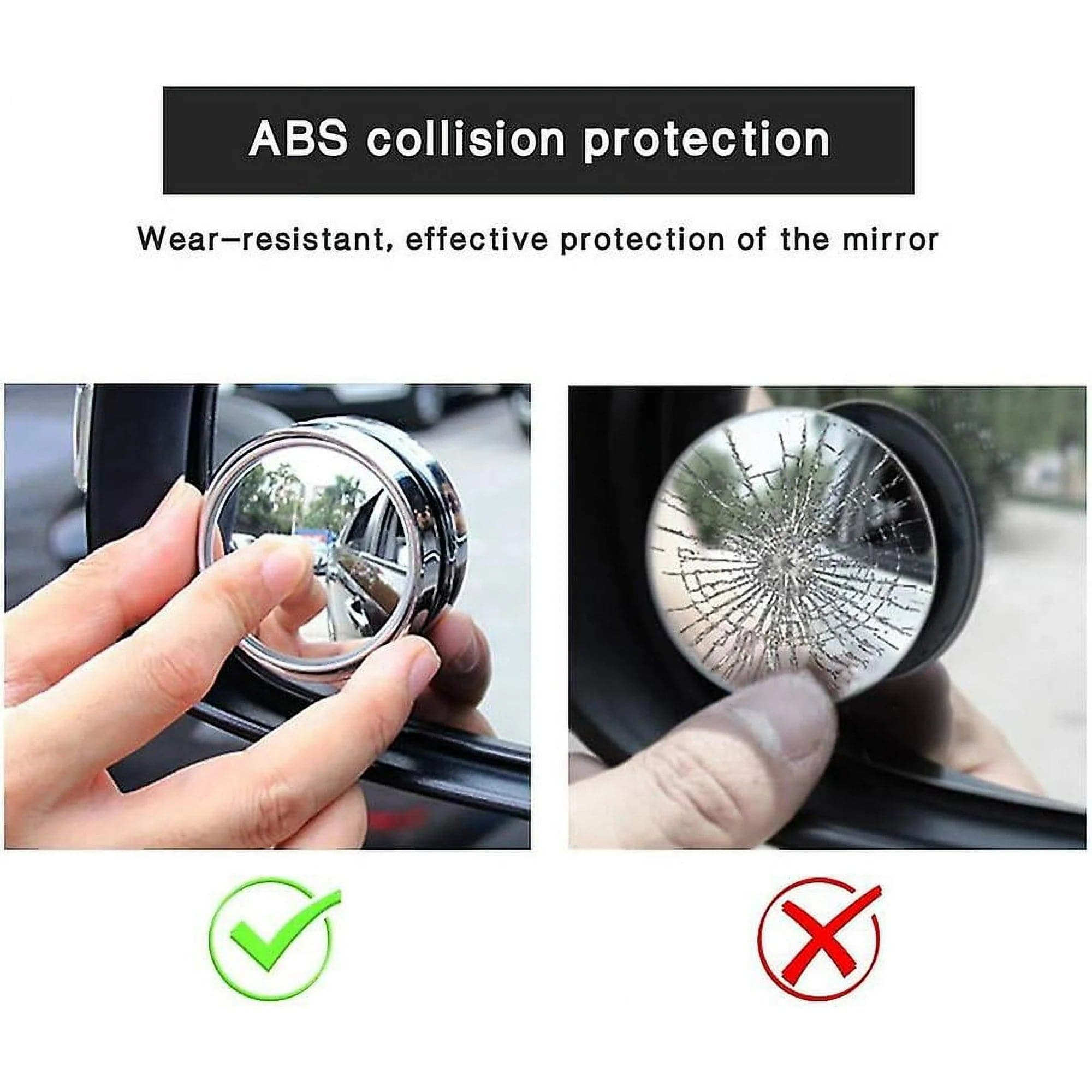 Viewoxy™️ | Blind Spot Mirror For Car Curved Round Large Car Mirror Accessories Automobiles Viewoxy™️Blind Spot Mirror for Car (Pack of 2) Zaavio®