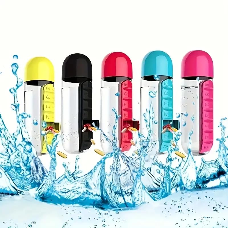 Water Bottle Pill Box Organizer | Water Bottle Drinking Container Pill Box Bottle Organizer Water bottle Water Bottle Pill Box Organizer Zaavio®