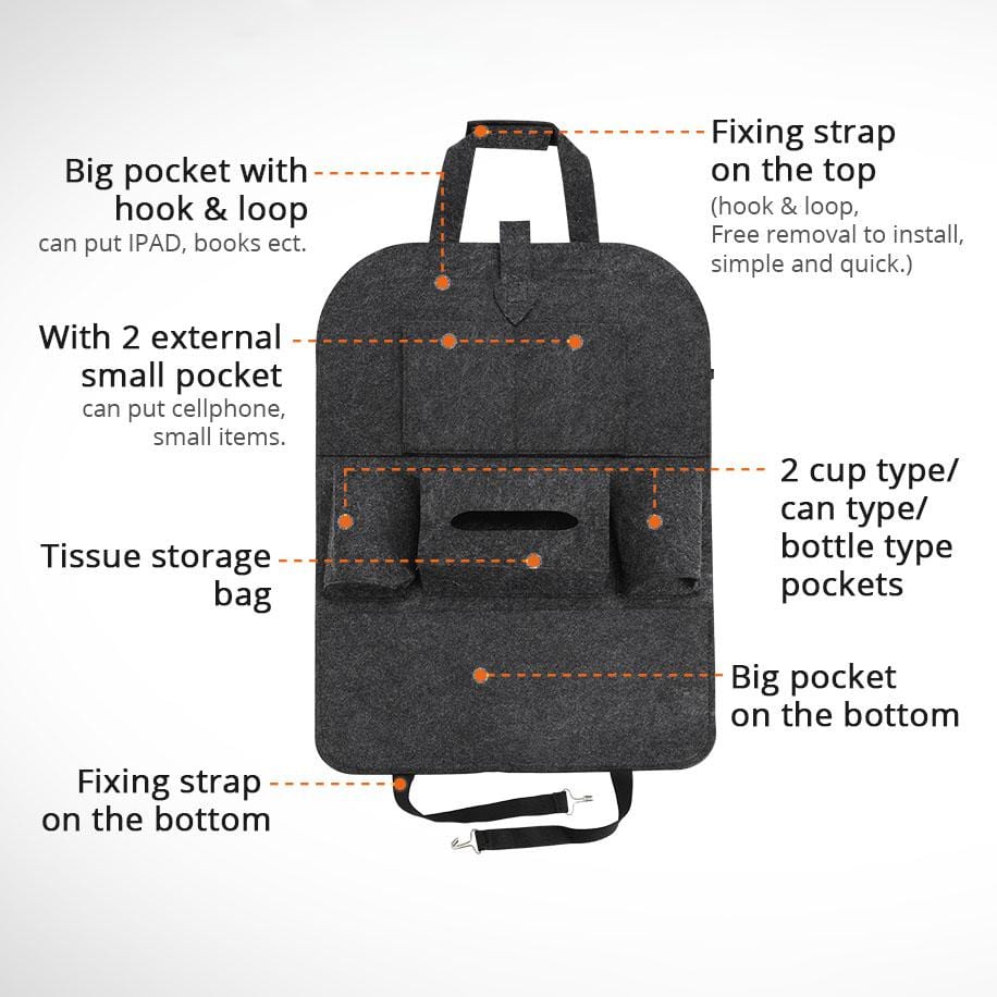 Car Back Seat Organizer Car Storage Hanging Seat - Seatidy™ Almacenar y ordenar Seatidy™ Zaavio®