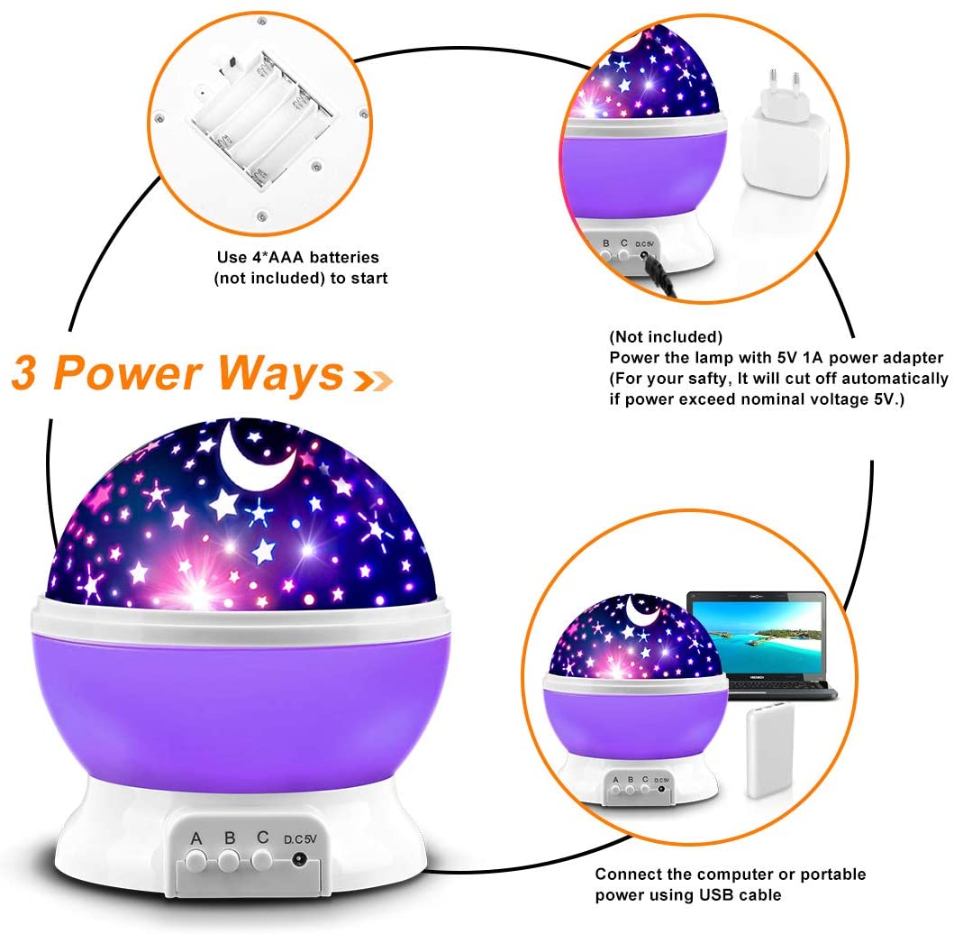 Decorative Star Lights Rotating Night Lamp Projector - Galaxzo™ Luces nocturnas Galaxzo™ Zaavio®