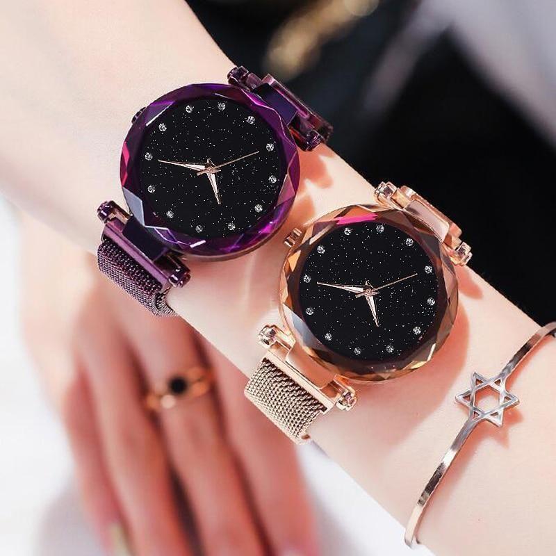 Diamond Cosmos Ladies Watch Stylish Watch for Girls Luxury Watches - Lumixos™ Analog watch Lumixos™ - Pack of 2 (Gold + Purple) Zaavio®