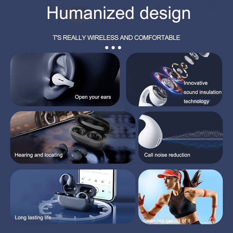Ear Clip Bone Conduction Headphones Zaavio®️
