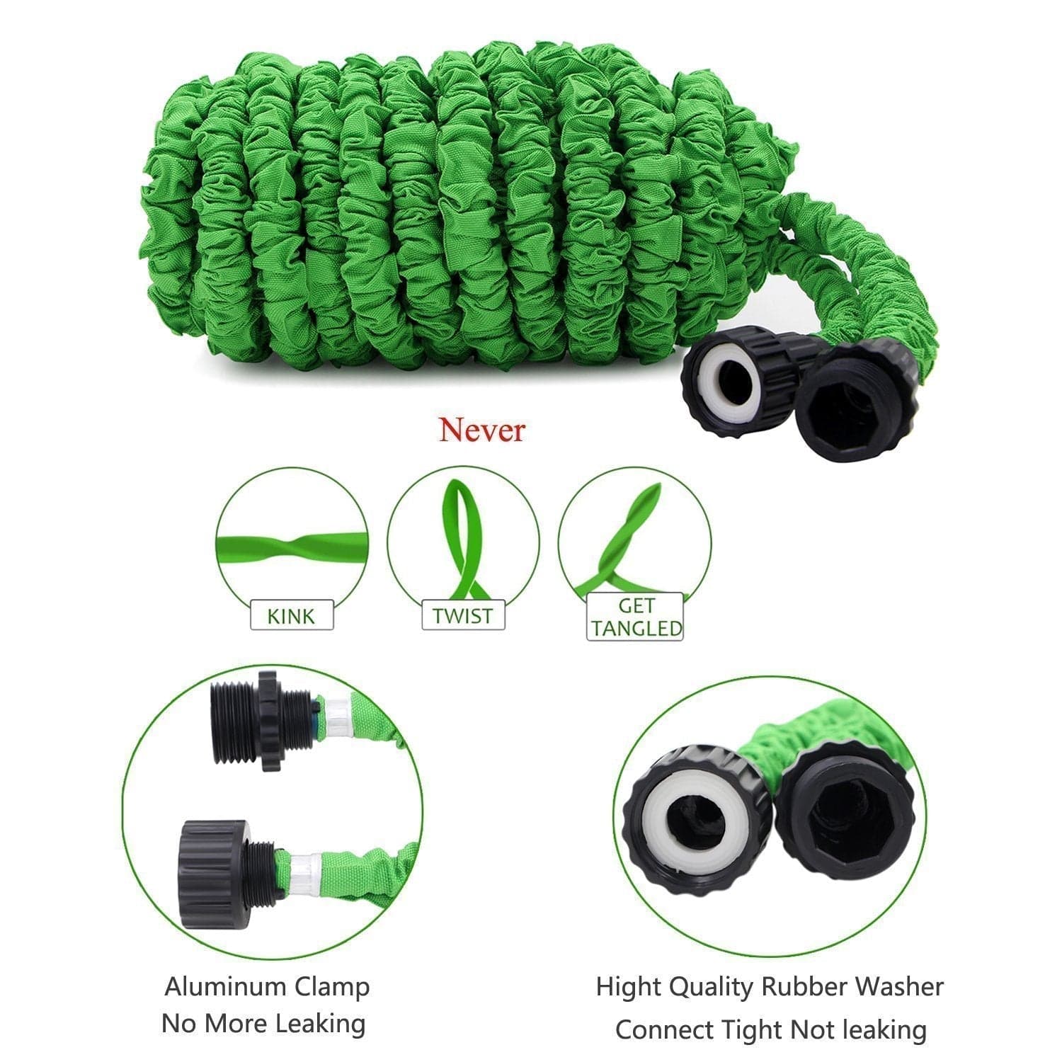 Expandable Garden Hose Retractable Collapsible Water Shrinking Hoses Garden Hoses & Reels 100 ft Pipezy™ Zaavio®