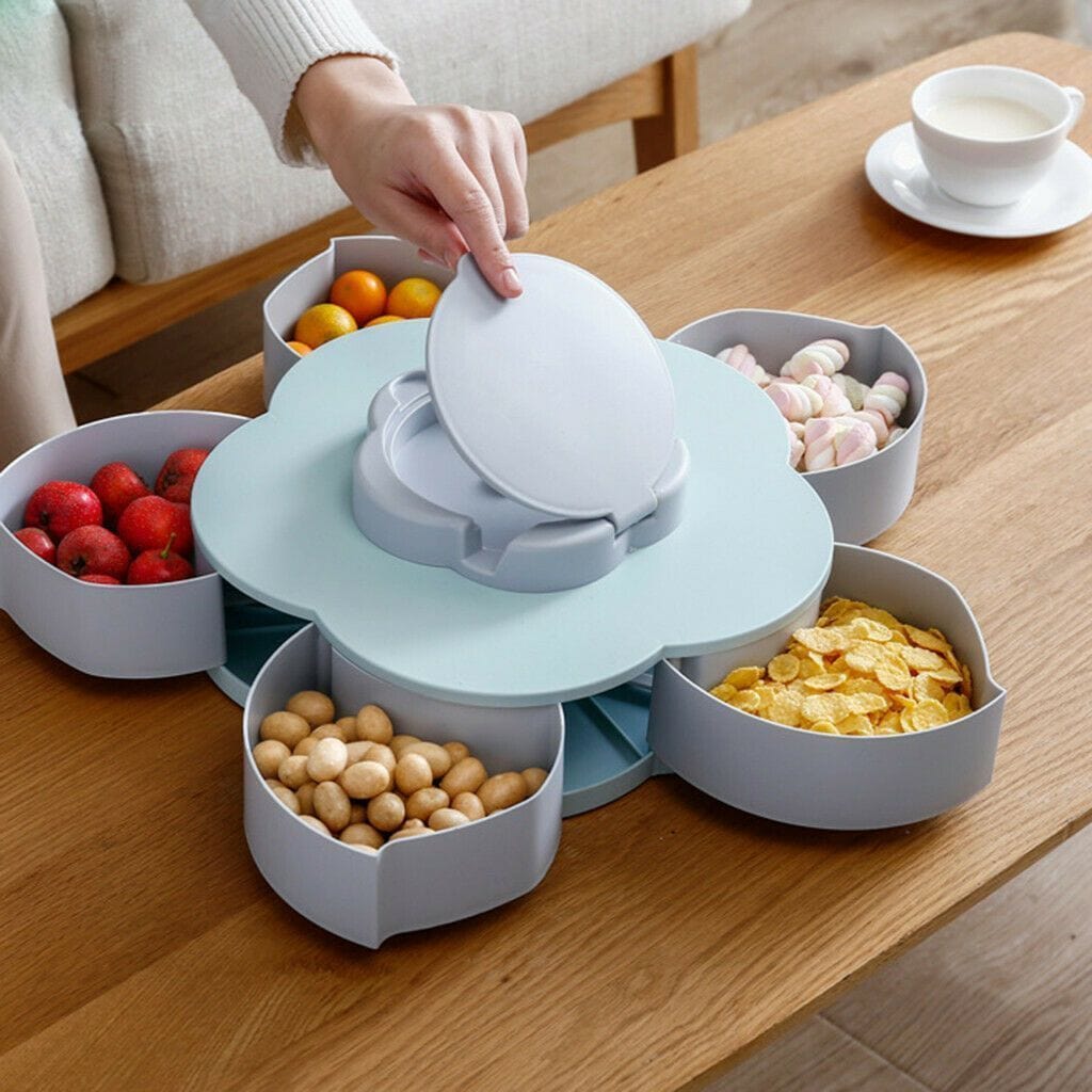 Flower Petal Shaped Candy Rotating Box Embellishment Storage- Bloomzo™ Storage Boxes & Bins Bloomzo™ Zaavio®