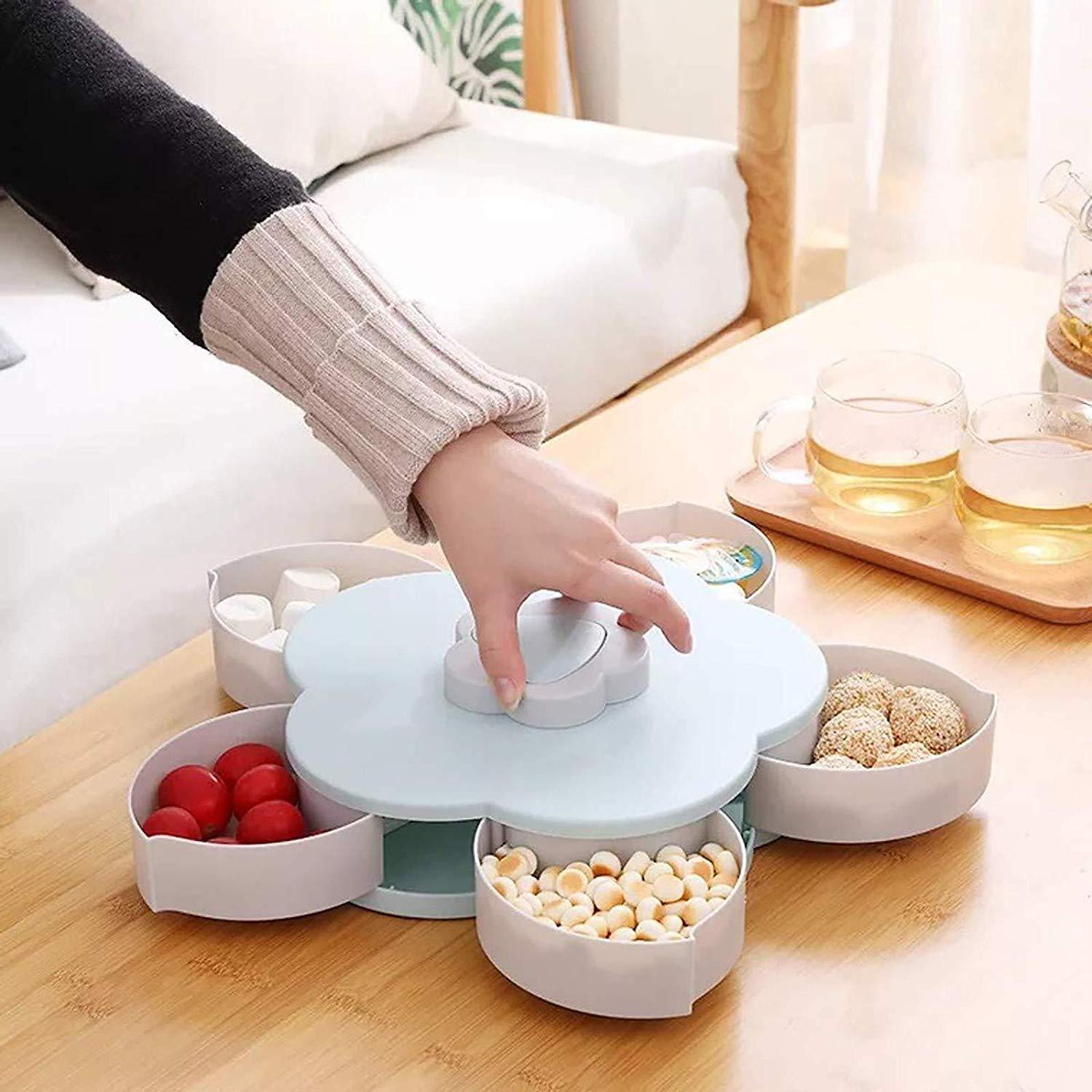 Flower Petal Shaped Candy Rotating Box Embellishment Storage- Bloomzo™ Storage Boxes & Bins Bloomzo™ Zaavio®