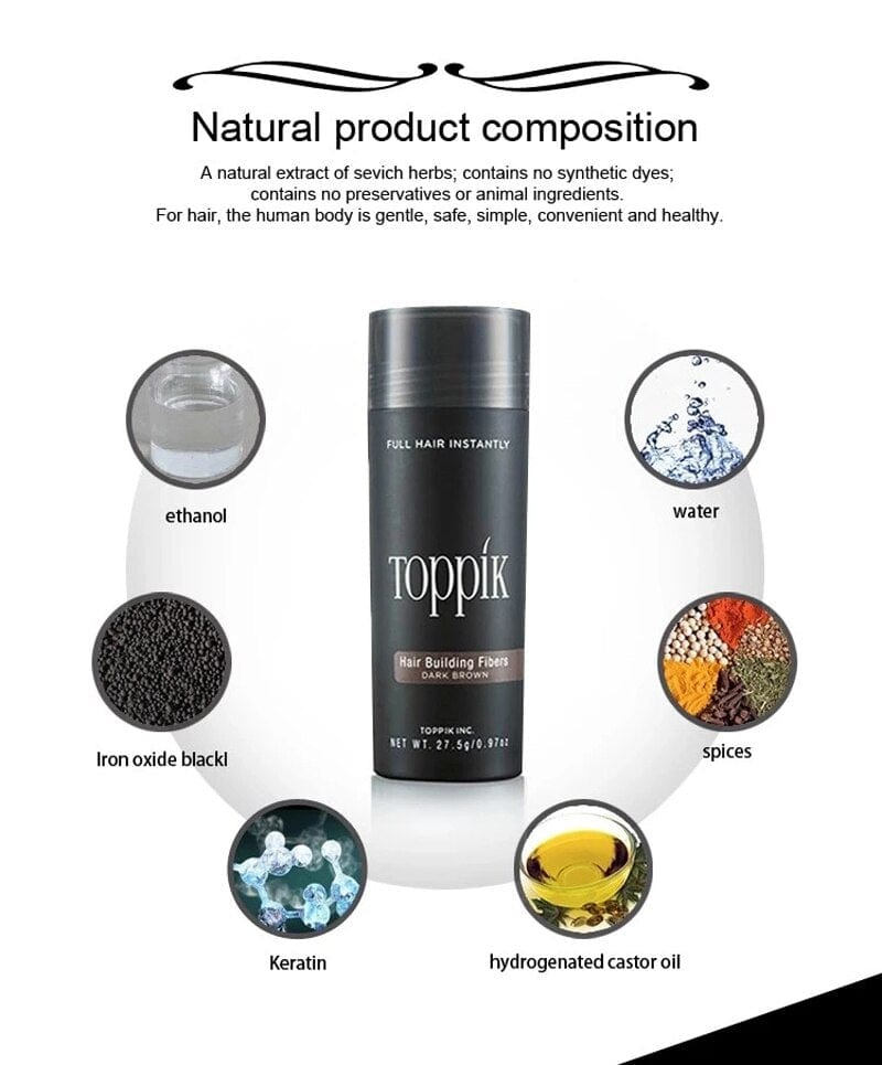Health & Wellness Toppik Hair Building Fibers for Men & Women (Black) 27.5gm Glam Bucket IN