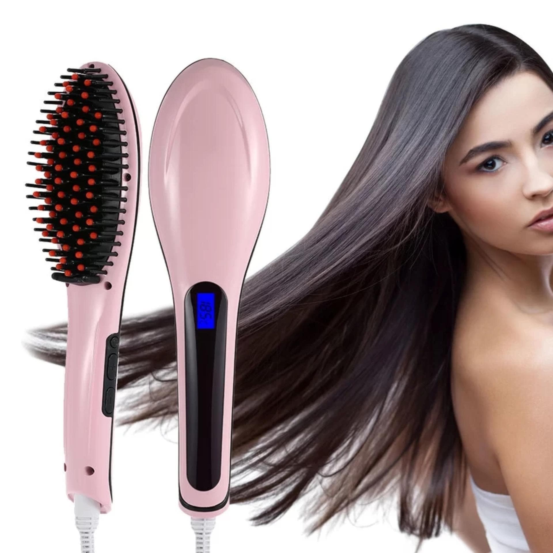 Heated Hair Straightening Brush Volumizer Anti Frizz Comb - streaxio™ Streaxio™ Zaavio®