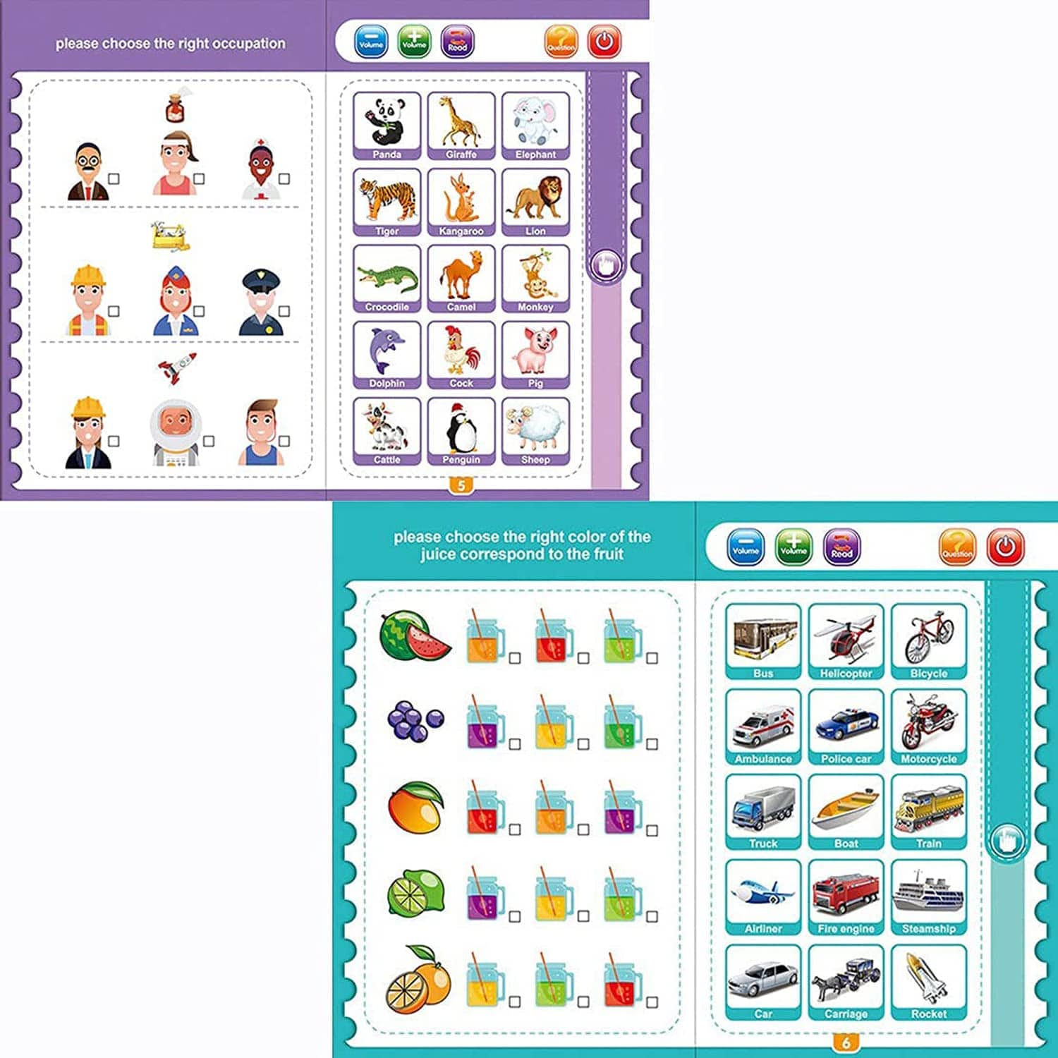 Intelligence Book Sound Book for Children, English Letters & Words Learning Book, Fun Educational Toys. Activities with Numbers, Shapes Learning Book for Toddlers(E-Book) AMRAD