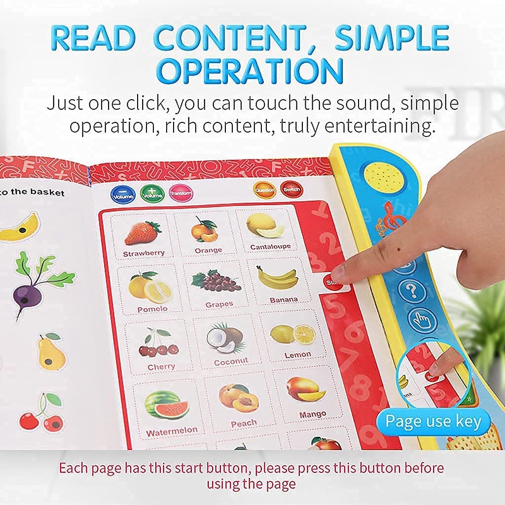 Intelligence Book Sound Book for Children, English Letters & Words Learning Book, Fun Educational Toys. Activities with Numbers, Shapes Learning Book for Toddlers(E-Book) AMRAD