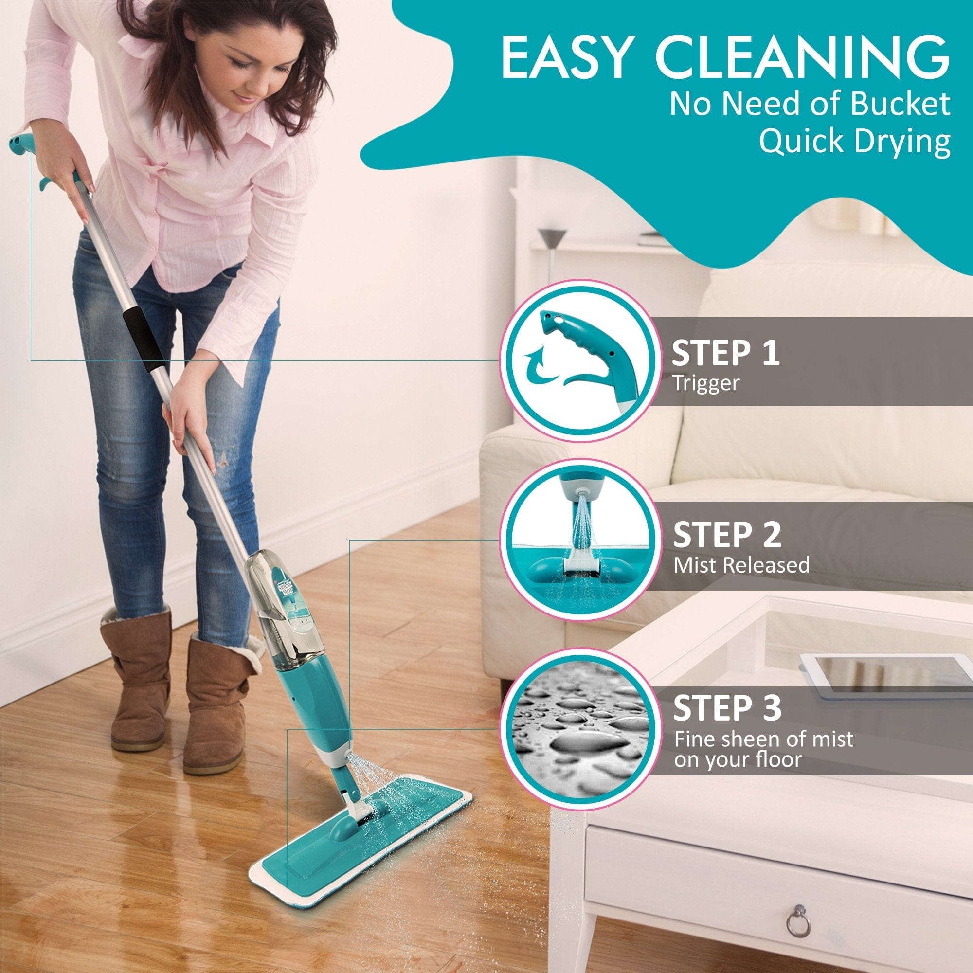 Microfiber Floor Mop Spray Mops for Hard Wood Tile Floor - HydroMop™ Mops HydroMop™ Zaavio®