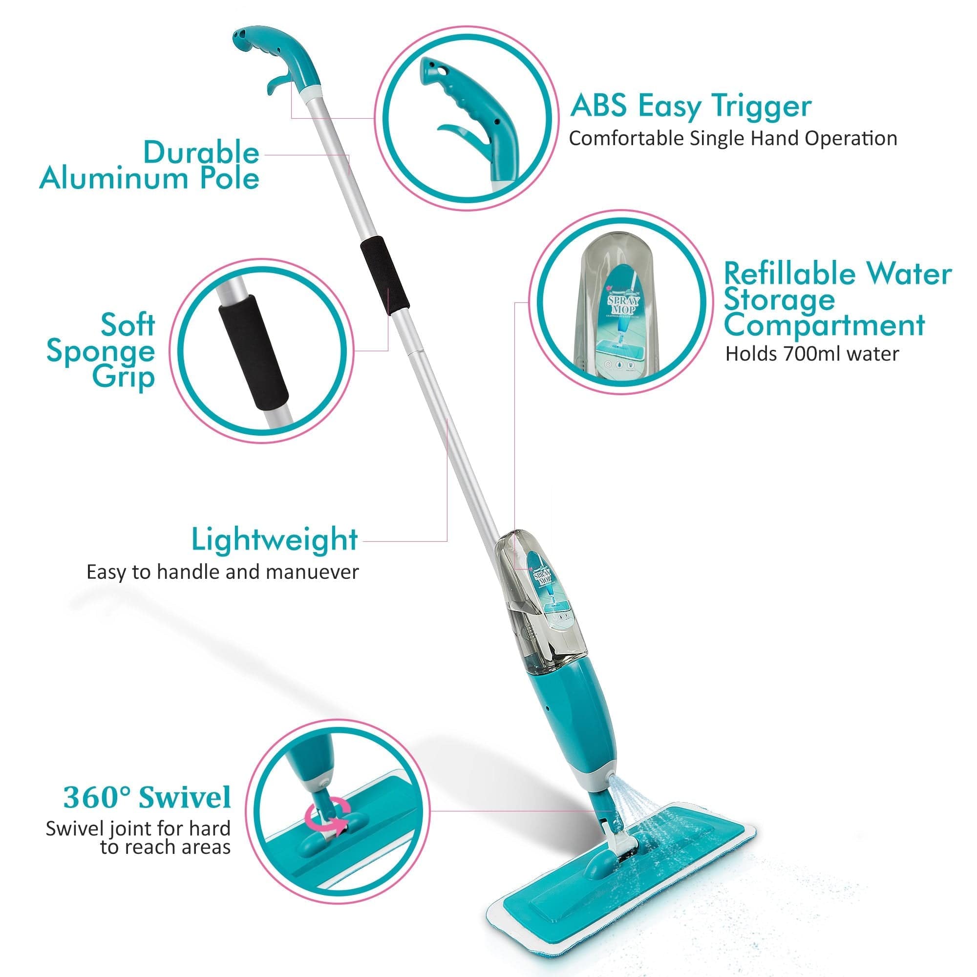 Microfiber Floor Mop Spray Mops for Hard Wood Tile Floor - HydroMop™ Mops HydroMop™ Zaavio®