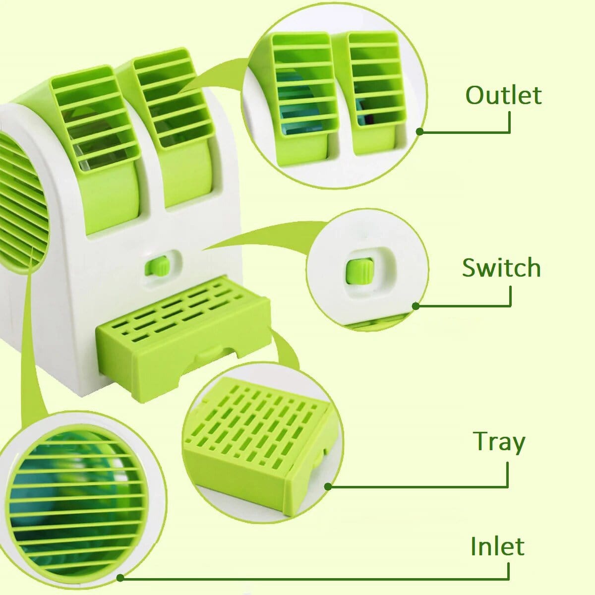 Mini Portable Air Cooler Small AC Cooler For Room USB - Airano™ Fans Airano™ Zaavio®