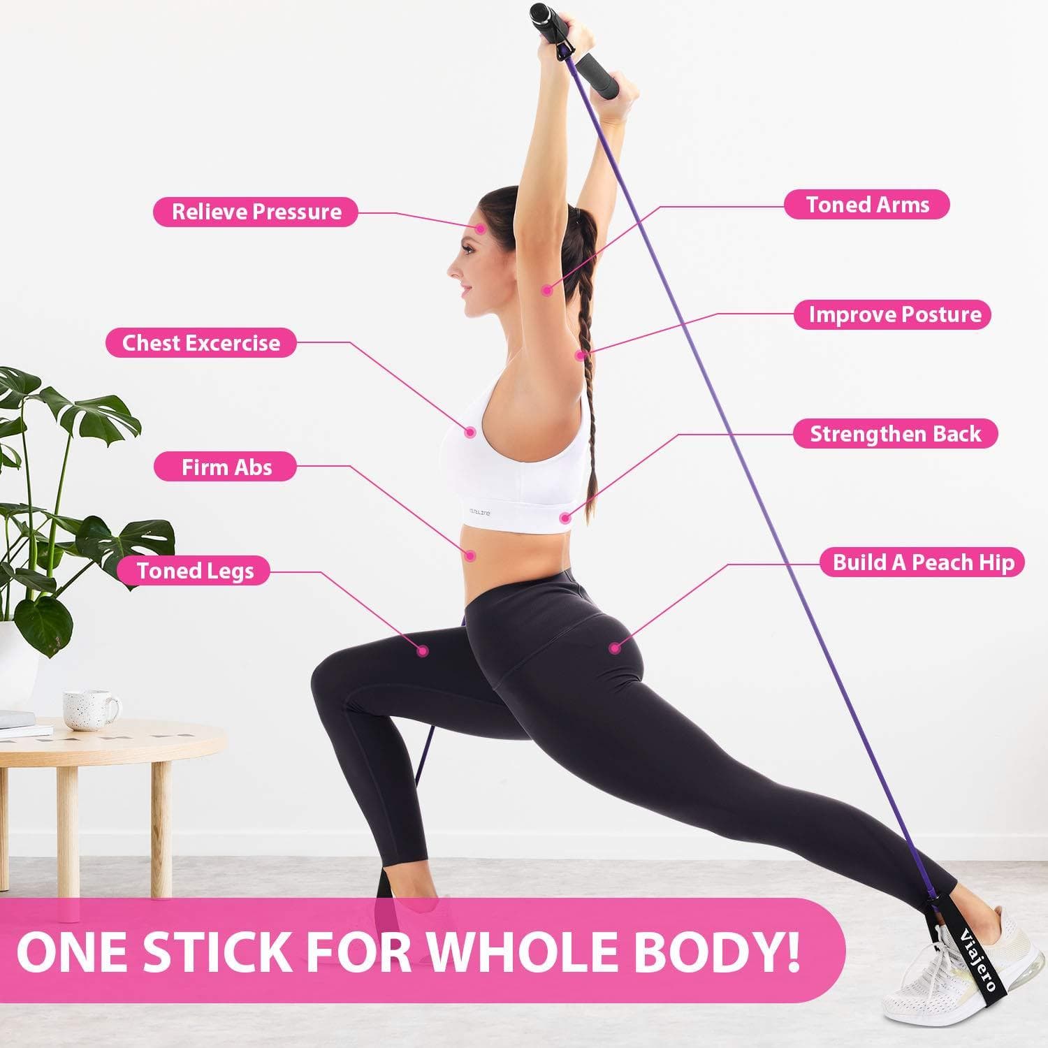 Pilates Bar Kit Home Gym Workout Equipment Portable - Fitravo™ Fitravo™ Zaavio®